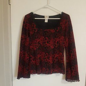 Long Sleeved Embroidered Top - Made in Canada